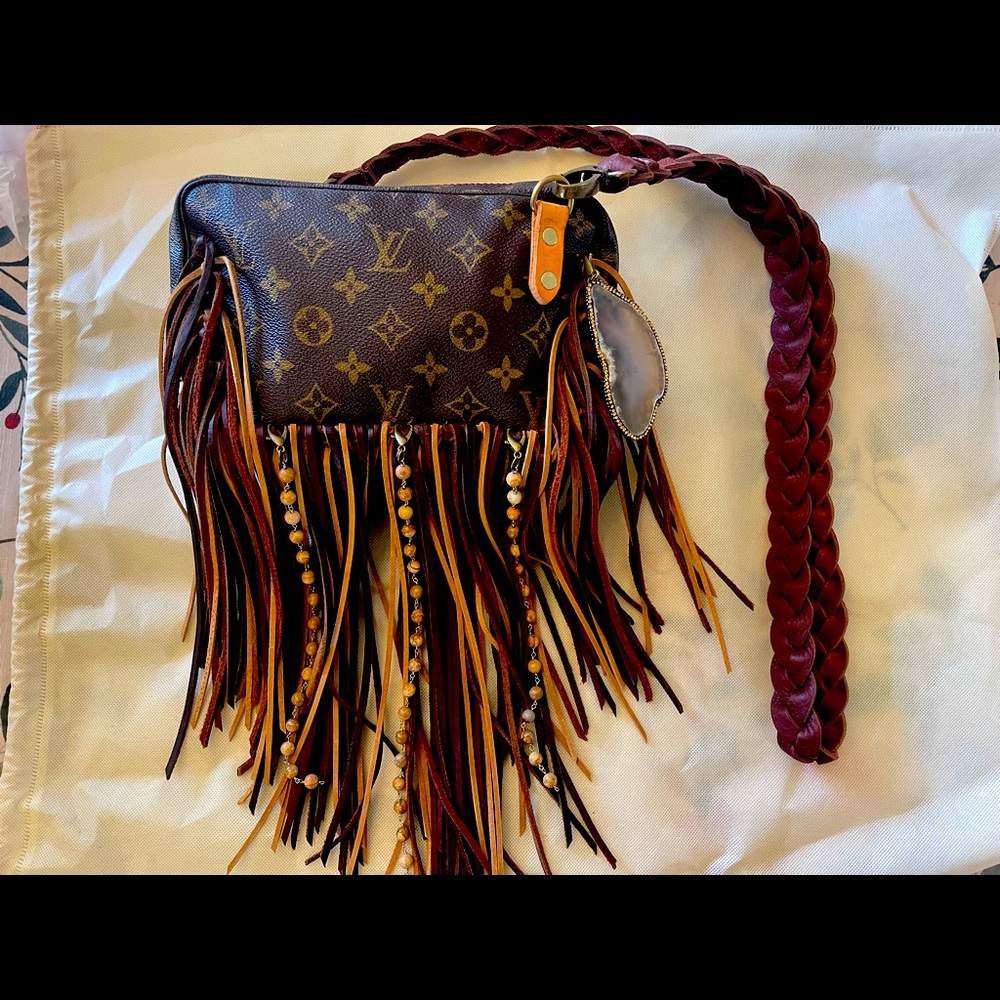 Louis Vuitton refurbished vintage boho bag made by vintagebohobags